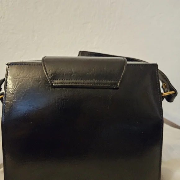 Sasha Moda Italiana Black Leather Handbag - Picture 2 of 4